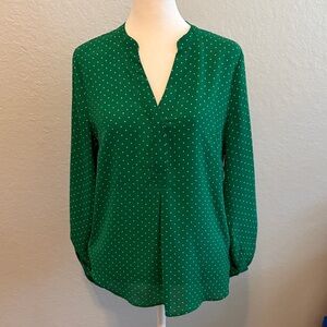 The Limited Green Polka Dot Blouse